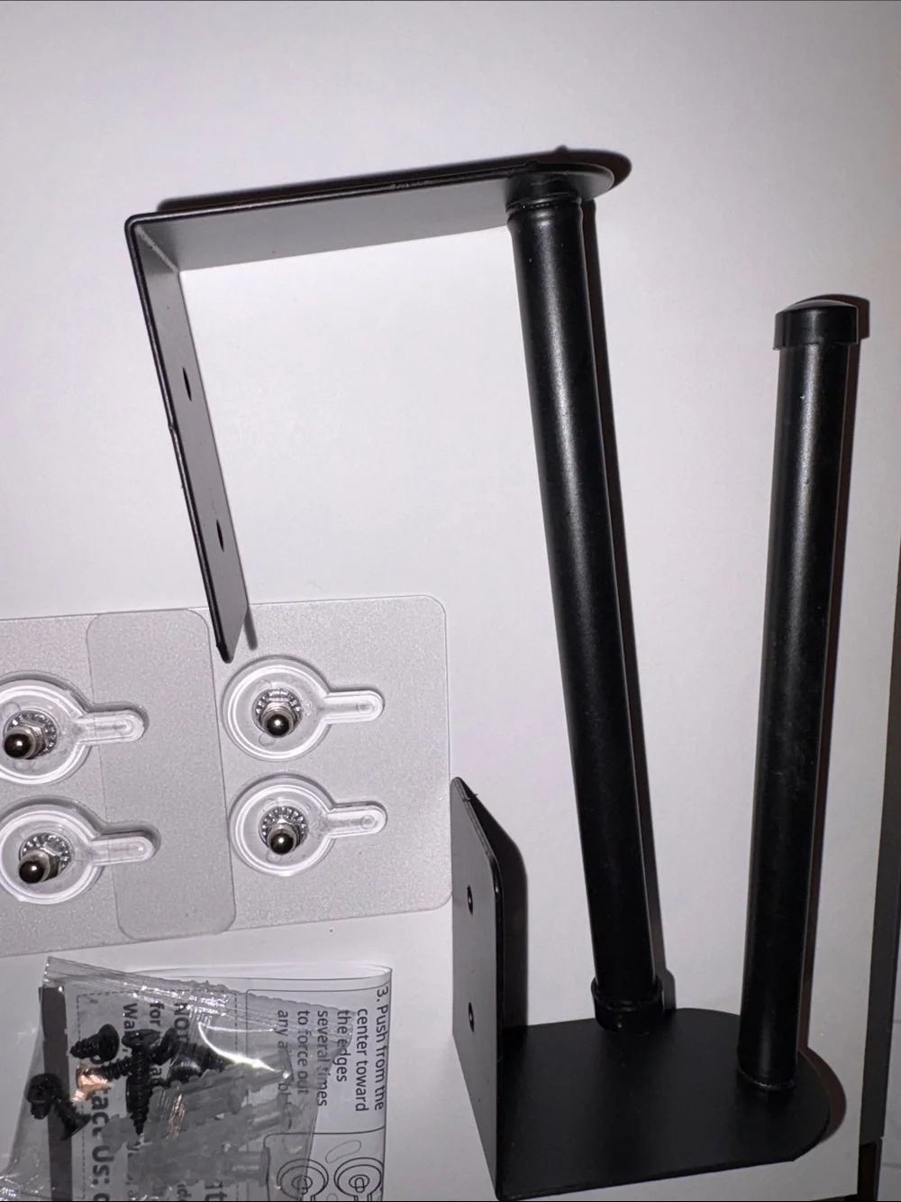 2 Black metal Hook set Wall Mounted or adhesive Hook Rack for hats coats bags